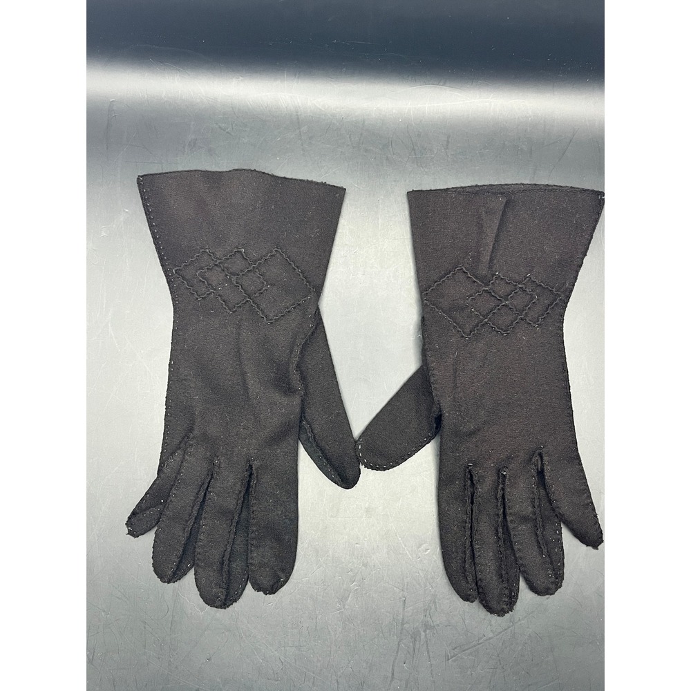 Vintage Dress Gloves Women's Formal Gloves Black Dressy Cotton - One Size
